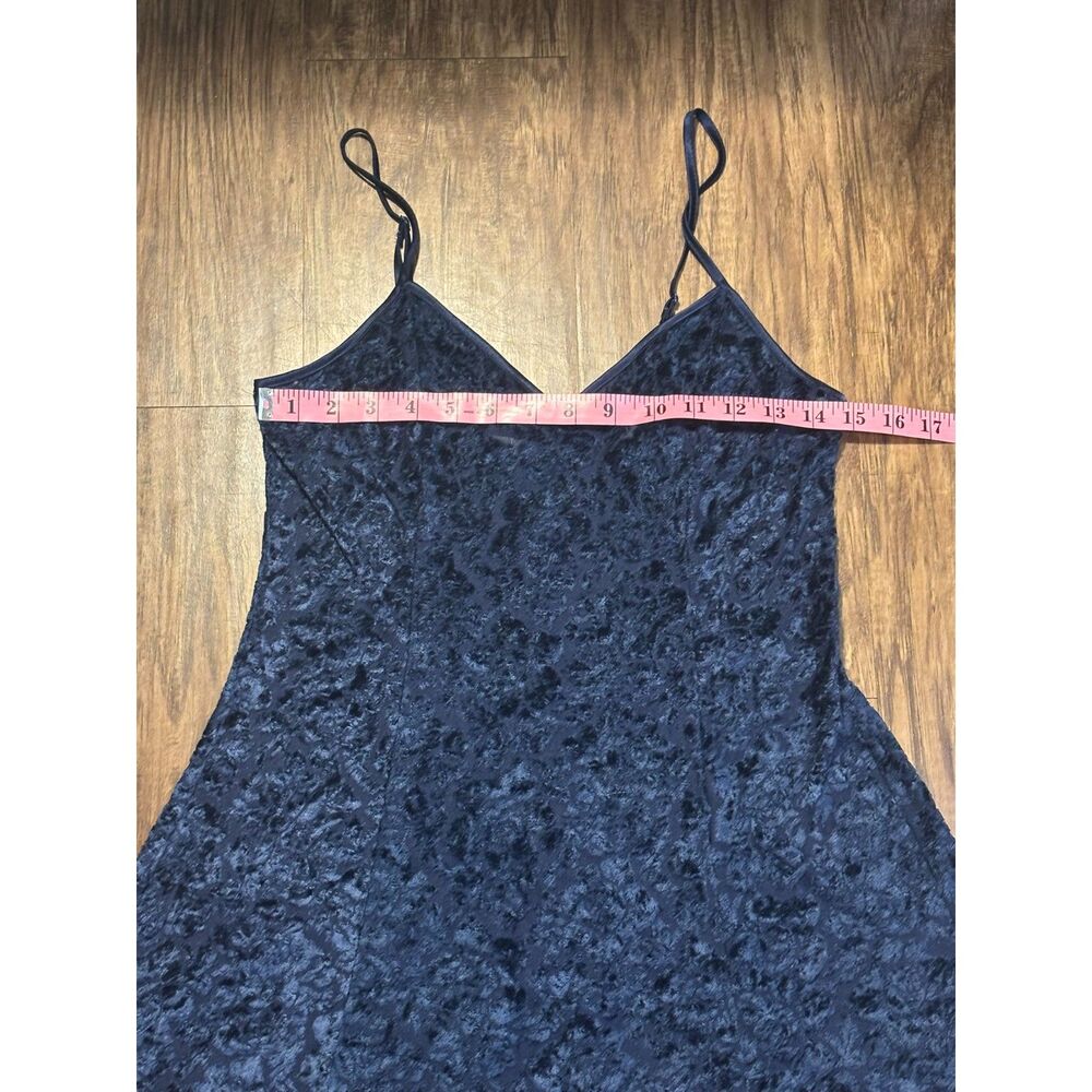 Victoria's Secret y2k burnout velvet navy blue romantic 2000s chemise sz small - Picture 8 of 8